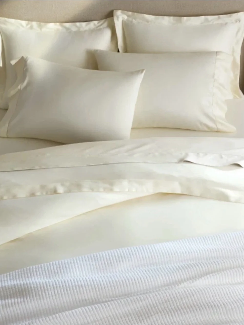 NWOT Quince Full/Queen Giza Organic Cotton Duvet Cover Set w 2 Shams- Ivory